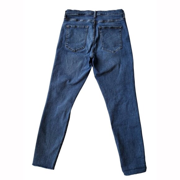 Banana Republic Mid Rise Mr. Skinny Raw Hem Ripped Knee Jeans Big Sur Wash 29 - Picture 2 of 12